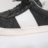 Valentino Glitter Flycrew Rockstud Sneakers Black/White Size 38 available at CelebrityOwned.com img_7