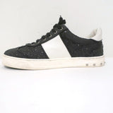 Valentino Glitter Flycrew Rockstud Sneakers Black/White Size 38 available at CelebrityOwned.com img_8