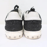 Valentino Glitter Flycrew Rockstud Sneakers Black/White Size 38 available at CelebrityOwned.com img_9