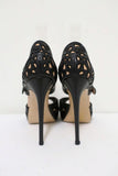 Valentino Platform Sandals Black Laser-Cut Leather Size 35.5 d'Orsay Heel available at CelebrityOwned.com img_7