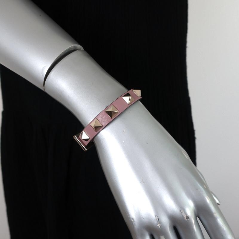 Valentino Rockstud Bracelet Poudre Pink Leather NEW available at CelebrityOwned.com img_1