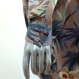 Valentino Tie Neck Dress Brown Floral Print Silk Size 8 Long Sleeve Mini available at CelebrityOwned.com img_6
