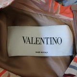 Valentino Tie Neck Dress Brown Floral Print Silk Size 8 Long Sleeve Mini available at CelebrityOwned.com img_7