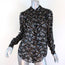 Veronica Beard Blouse Dazed Black Metallic Floral Print Size 2 Long Sleeve Shirt