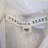Veronica Beard Sol Ruffle Top White Lace-Trim Cotton Size 10 Cap Sleeve Blouse available at CelebrityOwned.com img_7
