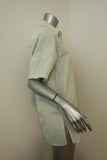Victoria Beckham Oversize Short Sleeve Shirt Light Yellow Checked Cotton Size 8 available at CelebrityOwned.com img_2