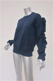 Victoria, Victoria Beckham Ruffle Sweater Navy Nylon Size 0 Crewneck Pullover available at CelebrityOwned.com img_2