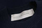 Victoria, Victoria Beckham Ruffle Sweater Navy Nylon Size 0 Crewneck Pullover available at CelebrityOwned.com img_5