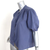 XIRENA Short Sleeve Shirt Eden Blue Cotton Size Small Button-Down Top-img_[image_position} from CelebrityOwned.com