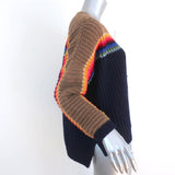 Xirena Apres Ski Sweater Simone Navy/Rainbow Ribbed Knit Size Extra Small available at CelebrityOwned.com img_4