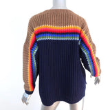 Xirena Apres Ski Sweater Simone Navy/Rainbow Ribbed Knit Size Extra Small available at CelebrityOwned.com img_5
