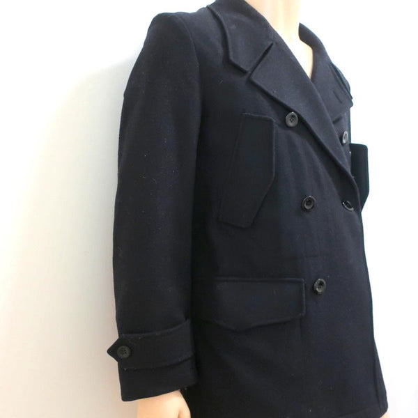 Yves Saint Laurent Peacoat Black Wool Size Medium Double Breasted Jacket