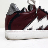 Zadig & Voltaire ZV1747 Flash Low Top Sneakers Burgundy Leather Size 36 available at CelebrityOwned.com img_2