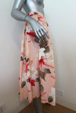 Zara Pleated Midi Skirt Pink Floral Print Cotton Size Extra Small available at CelebrityOwned.com img_2
