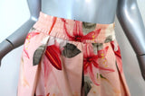 Zara Pleated Midi Skirt Pink Floral Print Cotton Size Extra Small available at CelebrityOwned.com img_3
