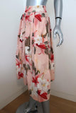 Zara Pleated Midi Skirt Pink Floral Print Cotton Size Extra Small available at CelebrityOwned.com img_4