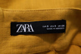 Zara Wrap-Effect Skirt Marigold Linen-Blend Size Small available at CelebrityOwned.com img_5