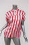 Zero + Maria Cornejo Concave Blouse Pink Striped Twill Size 0 Short Sleeve Top