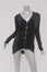 Zero + Maria Cornejo Elbow Patch Cardigan Gray/Black Silk-Blend Size Extra Small