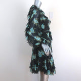 Zimmermann Ruffle Wrap Dress Whitewave Black Floral Print Chiffon Size 0 available at CelebrityOwned.com img_4