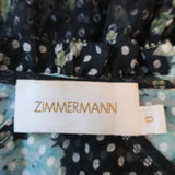 Zimmermann Ruffle Wrap Dress Whitewave Black Floral Print Chiffon Size 0 available at CelebrityOwned.com img_7