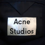 ACNE Studios Blair Coat Navy Canvas Size 38 Snap-Front Long Jacket - Celebrity Owned
