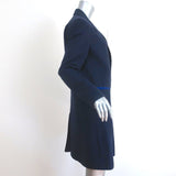 ACNE Studios Blair Coat Navy Canvas Size 38 Snap-Front Long Jacket - Celebrity Owned