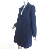 ACNE Studios Blair Coat Navy Canvas Size 38 Snap-Front Long Jacket - Celebrity Owned