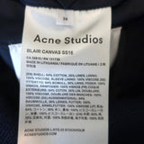ACNE Studios Blair Coat Navy Canvas Size 38 Snap-Front Long Jacket - Celebrity Owned