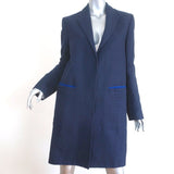 ACNE Studios Blair Coat Navy Canvas Size 38 Snap-Front Long Jacket - Celebrity Owned