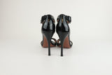 Alaia T-Strap Sandals Black Patent Leather Size 38.5 Open Toe Heel - Celebrity Owned