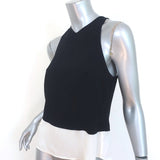 A.L.C. Double Layer Tank Top Findley Black/White Crepe Size 4 Sleeveless Blouse - Celebrity Owned