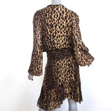 A.L.C. Dress Sidney Leopard Print Smocked Chiffon Size 10 Long Sleeve NEW - Celebrity Owned