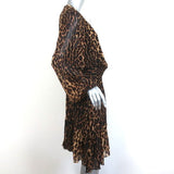 A.L.C. Dress Sidney Leopard Print Smocked Chiffon Size 10 Long Sleeve NEW - Celebrity Owned