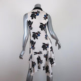 A.L.C. Dress White/Multi Floral Print Silk Crepe Size 2 Sleeveless Collared Mini - Celebrity Owned