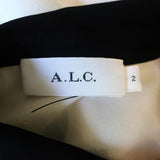 A.L.C. Dress White/Multi Floral Print Silk Crepe Size 2 Sleeveless Collared Mini - Celebrity Owned