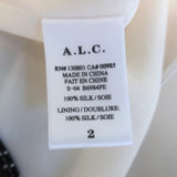 A.L.C. Dress White/Multi Floral Print Silk Crepe Size 2 Sleeveless Collared Mini - Celebrity Owned
