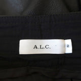A.L.C. Leather Gaucho Pants Black Size 2 Tabor Cropped Trousers - Celebrity Owned
