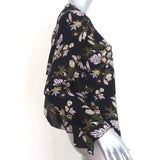 A.L.C. Open Back Blouse Cooper Black Floral Print Silk Size 4 Long Sleeve Top - Celebrity Owned