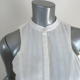 A.L.C. Peplum Top White Cotton Jacquard Size 4 Sleeveless Blouse - Celebrity Owned