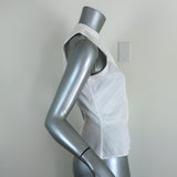 A.L.C. Peplum Top White Cotton Jacquard Size 4 Sleeveless Blouse - Celebrity Owned