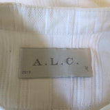 A.L.C. Peplum Top White Cotton Jacquard Size 4 Sleeveless Blouse - Celebrity Owned