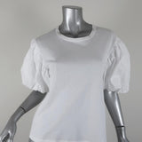 A.L.C. Puff Sleeve Tee Cassandra White Cotton Size Extra Small Short Sleeve Top - Celebrity Owned