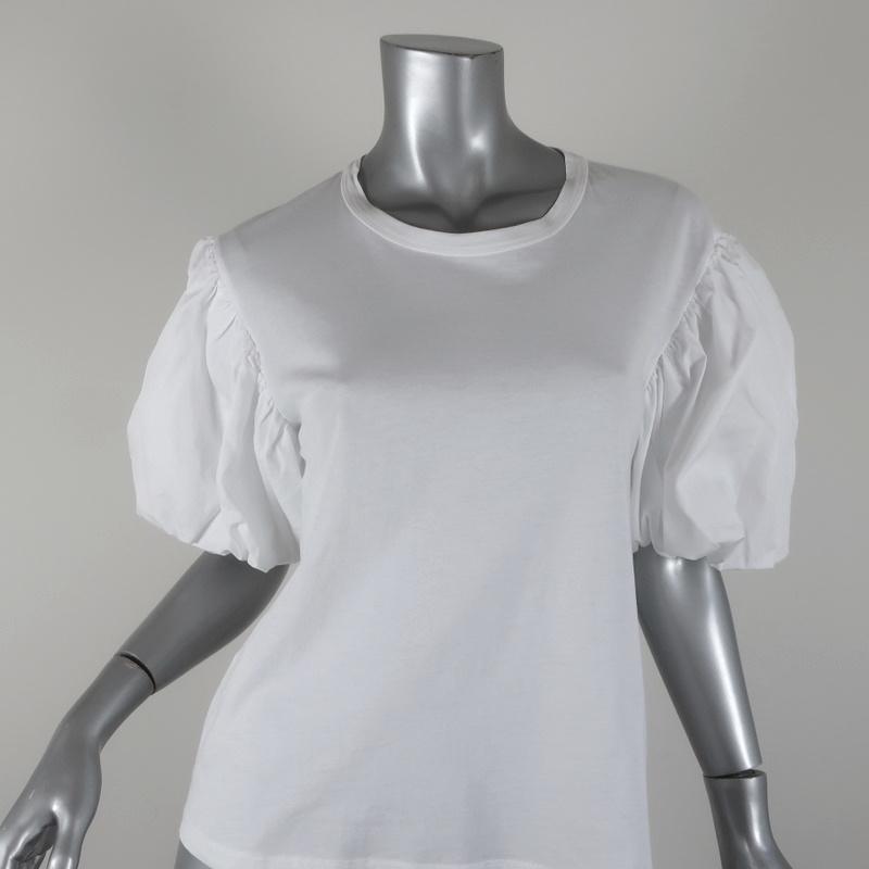A.L.C. Puff Sleeve Tee Cassandra White Cotton Size Extra Small Short Sleeve Top - Celebrity Owned