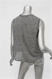 A.L.C. Tank Braxton Black/White Striped Linen Size Small Sleeveless Ruffle Top - Celebrity Owned