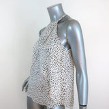 A.L.C. Top Iggy White/Black Dot Print Layered Silk Size 4 Sleeveless Blouse - Celebrity Owned