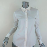 A.L.C. Twist-Back Shirt Meg White Stretch Cotton Size 2 Long Sleeve Top - Celebrity Owned