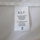 A.L.C. Twist-Back Shirt Meg White Stretch Cotton Size 2 Long Sleeve Top - Celebrity Owned