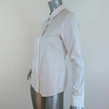 A.L.C. Twist-Back Shirt Meg White Stretch Cotton Size 2 Long Sleeve Top - Celebrity Owned