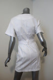 A.L.C. Zip-Front Dress Bellamy White Stretch Cotton Size 0 Short Sleeve Mini - Celebrity Owned